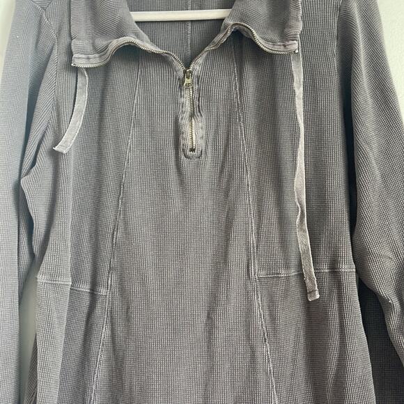 Soft Surroundings Fireside 1/4 zip waffle knit Henley thermal tunic top sz XL - Picture 4 of 7